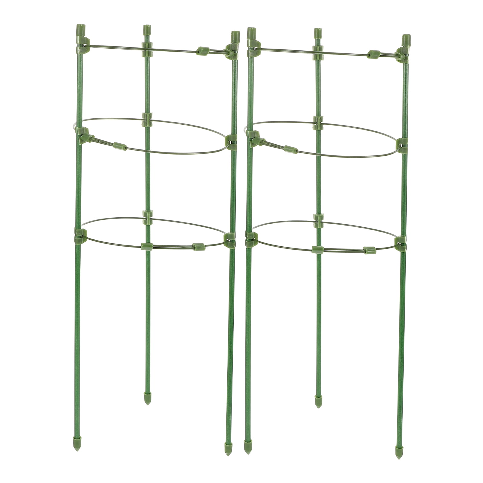 Dayesque 2-Pack Adjustable Plant Support Cages with Tomato Stakes for Garden, Balcony, Backyard, Flower Pots, Bonsai, Climbing Vines