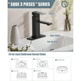 thumbnail image 2 of Bathroom Faucets Set with Pop Up Drain, Modern Single Handle Black Bathroom Sink Faucet w/Deck Plate(1 or 3 Hole), Farmhouse RV Vanity Sink Faucet-2 Sets, baño lavamanos Llave, 2 of 10