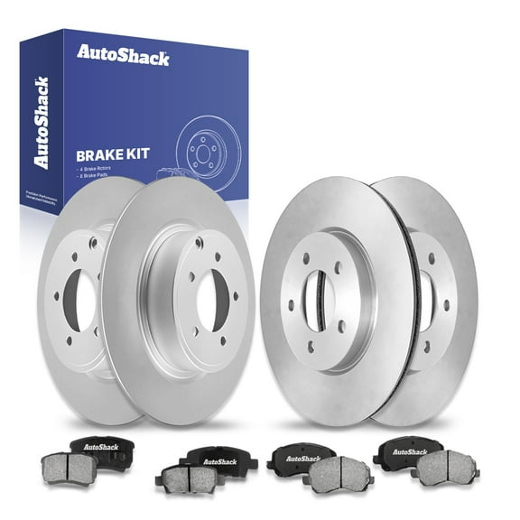 AutoShack Front & Rear Brake Rotors Ceramic Brake Pads | Replacement For 2014-2017 Mitsubishi Lancer 2.4L AWD FWD | 12-PC Brake Kit