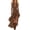 Brown, variant on Women's Dress Halter Neck High Low Deep V-Neck Ruffle Hem Asymmetrical Flowy Western Boho Midi Dress for Party