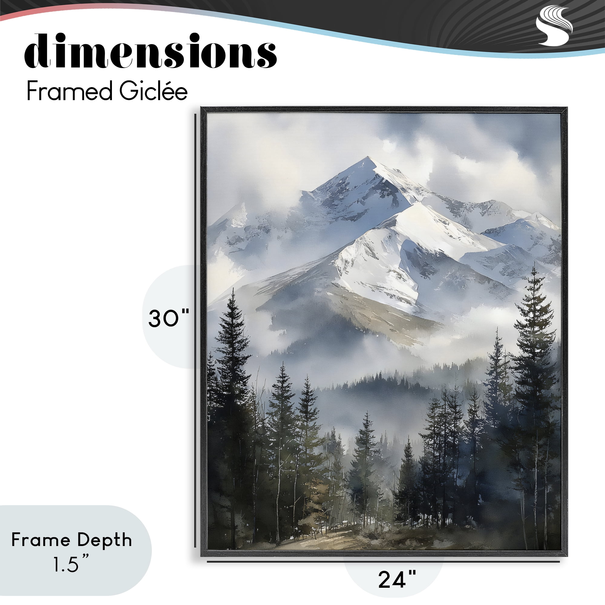 Stupell Industries Snow & Mist Alpines Black Framed Giclee Art, design by Franklyn Gregory