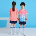 thumbnail image 2 of Gyexs Boys Summer Outfits Size 6-8 Kid Athletic Short Set Casual Crewneck T-Shirt Gym Shorts 2 Piece Outfits Sport Basketball Clothes(Sportswear, Light Pink, 9-10 Years), 2 of 5