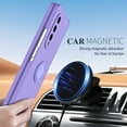 thumbnail image 2 of Dteck for Samsung Galaxy Z Fold 3 Case with Hinge Protection & Built-in Front Screen Protector, Full Body Drop Protection Z Fold3 Matte Cover with Ring Holder, Work with Magnetic Car Mount, Purple, 2 of 8