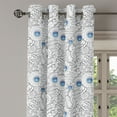 thumbnail image 3 of Ambesonne Floral Grommet Curtain, Flowers with Blue Dots, 50" x 63", Black White Blue, 3 of 6