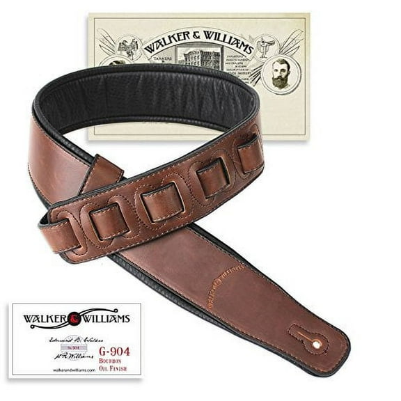 Walker & Williams G-904 Soft Natural Finish Bourbon Brown Padded Strap