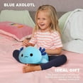 thumbnail image 4 of Cute Axolotl Plushie, Soft Stuffed Animal Salamander Plush Pillow, Kawaii Toy for Kids (Blue A, 13"), 4 of 4