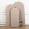 thumbnail image 3 of BalsaCircle 7 ft Nude Fitted Matte Spandex Round Top Wedding Arch Backdrop Stand Cover Party Events Decorations, 3 of 8