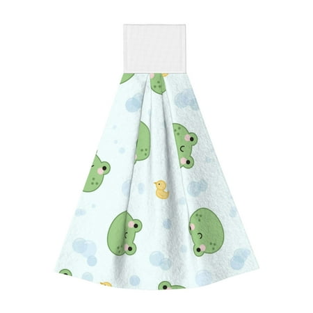 

Jgfou Kawaii Frogs Print Coral Fleece Microfiber Hanging Hand Towel Soft Premium Dishcloths Multi-Purpose Dust and Stain Removal Cleaning Supplies