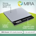 MIRA Digital Kitchen Food Scale, Measures Grams, Pounds & Ounces Glass