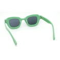 thumbnail image 4 of Trendy Hipster Small Rectangular Dimensional Thick Frame Horn Rim Sunglasses Green - Black, 4 of 4