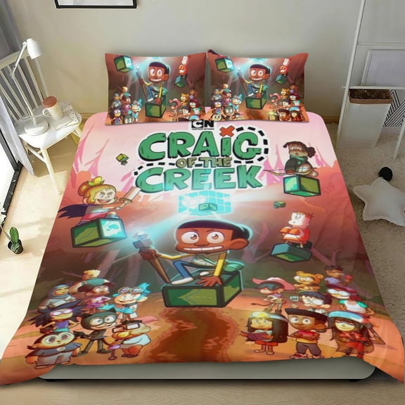 CRAIG OF THE CREEK Themed Bed Sheet Set Three Piece Set 53x79 In ches Comfortable And Skin Friendly Unique Design Creating A Star Gifts For Family Friends fans