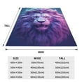 thumbnail image 3 of Honeii Cool Lion Head Print Fleece Blanket - Throw Blanket for Bed, Sofa, Couch, Camping, and Travel , Microplush Ultra Soft Warm Blanket-80"x60", 3 of 7