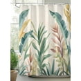 thumbnail image 2 of Fsddascl Green Tropical Leaves Shower Curtain Set - 48" x 72" Washable Bathtub Curtain with 12 Hooks, Summer Botanical Beige Waterproof Fabric Stall Shower Curtains for Bathroom/Bathtub Décor, 2 of 6