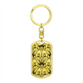thumbnail image 4 of Lotuses Stainless Steel or 18k Gold Premium Swivel Dog Tag Keychain, 4 of 16