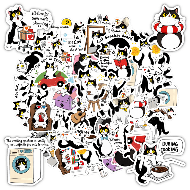 35 Pcs Autocollants Amusants Autocollants Chat Autocollants Animaux Autocollants DIY Autocollants Récompense Enseignant pour Ordinateurs Portables Carnets Valises