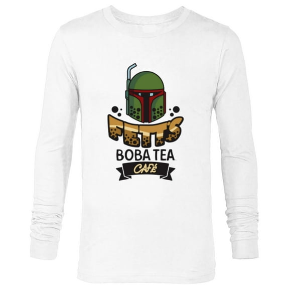Star Wars Boba Fett’s Boba Tea Café Logo Funny - Long Sleeve T-Shirt for Men - Customized-White