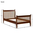 thumbnail image 3 of Twin Size Platform Bed, Twin Size Wood Bed Frame with Headboard Footboard & Under-bed Space, for Grils Boys Teens Bedroom, Mattress Foundation with Wood Slat Support, No Box Spring Needed, Walnut, 3 of 7