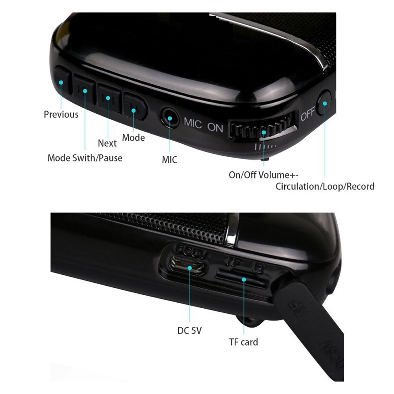 10W Portable Voice Amplifier With Wireless Microphone HIFI Amplifier/speaker MINI Loudspeaker For Teachers Class ,Powerful&Original Sound