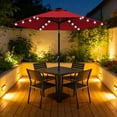 thumbnail image 2 of ABCCANOPY Durable Solar Led Patio Umbrellas with 24LED Lights 7.5FT with 6 Sturdy Ribs(Burgundy), 2 of 9