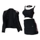 thumbnail image 5 of Traje de vestido corto femenino a escala 1/6, accesorios de moda, regalos de cosplay, decoración negra, juguete multifuncional, uniforme de moda. con abrigo, 5 of 10