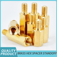 thumbnail image 2 of 10-100pcs M2 M3 Hex Brass Male Female Standoff Board Rack Stud Hexagon Threaded Pillar PCB Column Motherboard Spacer Bolt Screw, 2 of 4
