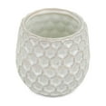 thumbnail image 3 of Cheungs 5593WT Hexagon Textured Pattern Ceramic Planter, White, 3 of 3