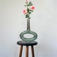 thumbnail image 3 of Decorative Antique Aluminium-Casted Table Centerpiece Flower Vase, Two Tone Patina Green ,Set of 2, 3 of 7