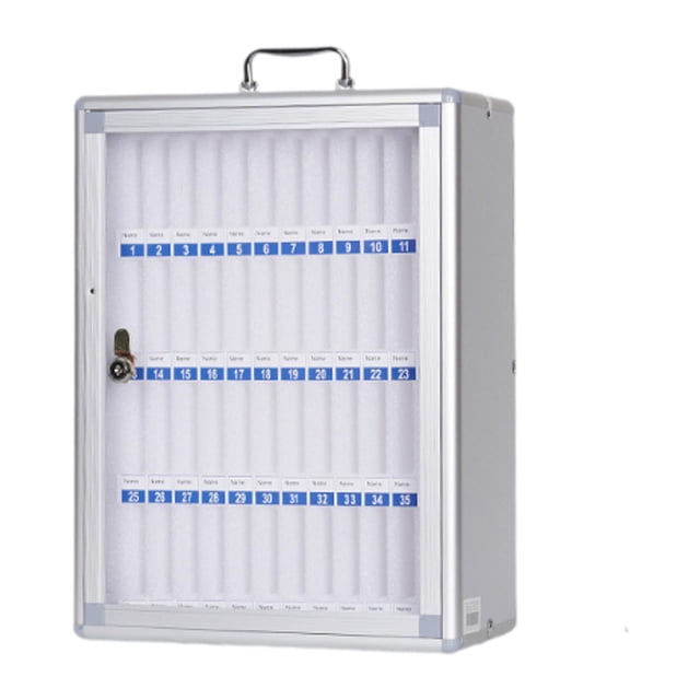 Armario de almacenamiento para teléfonos, caja de bloqueo resistente montada en la pared para oficina, aleación de aluminio, aula, reunión, tabla de bolsillo para estudiantes, 48 ranuras