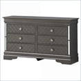 thumbnail image 6 of Dressers, Updated Traditional Metallic Black with Embossed X Design | Black | Particle Board, 6 of 9