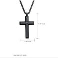 thumbnail image 2 of Men's Cross Necklace with Lord's Prayer, Stainless Steel Christian Cross Pendant Necklace for Men, 2 of 9