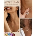 thumbnail image 4 of Yndra Rose Gold Plated Heart Necklace for Women,S925 Sterling Silver Birthstone Butterfly Pendant Necklace,Jewelry Gift for Her Wife Mom Girlfriend,Birthday Mother’s Day Gift, 4 of 10