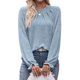 thumbnail image 3 of Camisas de Larga para Mujer, Moda Otoño 2025, Blusas Elegantes e Informales, Blusas Tipo Túnica Plisadas con Cuello Redondo. Azul S, 3 of 10