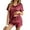 Red, variant on Pajamas for Women Summer Short Sleeve Tops and Shorts Soft Satin Silk Pj Set Sleepwear Loungewear 2 Piece Outfit