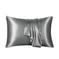 thumbnail image 3 of Silk Pillowcase for Hair and Skin, Real Silk Pillow Cases Queen, Not Satin Pillowcase, Zipper Closure (Dark Gray,20x26in）, 3 of 6