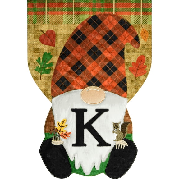 Briarwood Lane Fall Garden Flag 12x18 For Outdoor Fall Gnome Burlap Monogram Letter K For Fall Garden Flag Flags For Outside