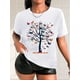 thumbnail image 1 of Camiseta Para Mujer De Verano Para Uso Diario, Viajes, DesplazamientosColorful Butterfly Tree Print Sports T-shirt, Fashion Short Sleeve Round Neck Casual Top, Women's ActivewearFather's Day, Mother, 1 of 8