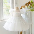 thumbnail image 6 of Curuila Toddler Child Girls Dress Puffy Sleeves Solid Color Crew Neck Soft Casual Dresses Size 3-4 Years, 6 of 9