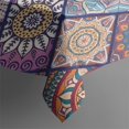 thumbnail image 5 of Multicolor Ethnic Mandala Pattern Square Tablecloth,Waterproof Square Table Cover,Wipeable Spillproof Washable Table Cover for Home Kitchen Party Decor 60"x60"(152x152cm), 5 of 6