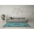 thumbnail image 3 of Ahgly Company Indoor Rectangle Medallion Light Blue Traditional Area Rugs, 7' x 9', 3 of 4
