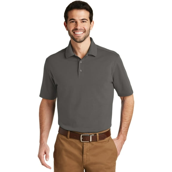 Port Authority Men's SuperPro Knit Polo, Sterling Grey, X-Small