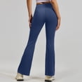 thumbnail image 4 of OIOLOYJM Flare Leggings for Women High-Waisted Tummy Control Yoga Pants Workout Running Bootcut Pants Casual Lounge Navy M, 4 of 5