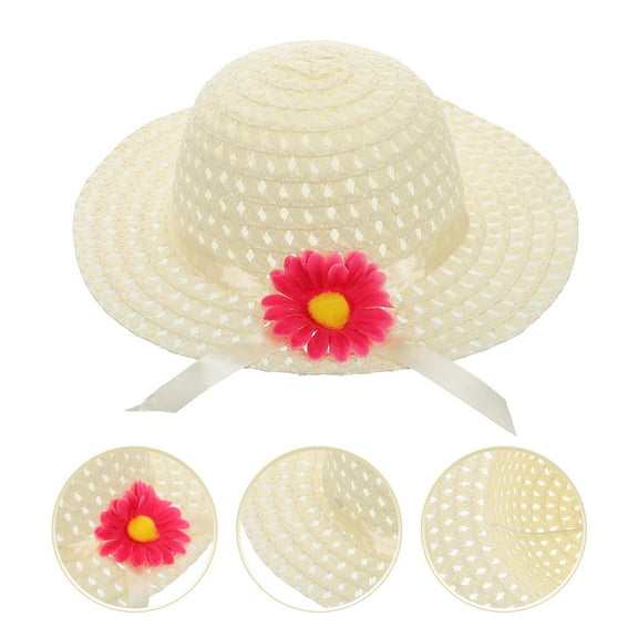 Worgeous Girls Wide Brim Beach Sun Hat Sunflower Woven Sun Hats for Kids Summer Beach Hat UV Comfortable for Outdoor Activities Travel Picnic