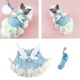 thumbnail image 2 of Rabbit Vest Harness Leash Set Small Animals Collars Costume Clothes Soft Pet Costume Small Animal Ferret Blue M, 2 of 8