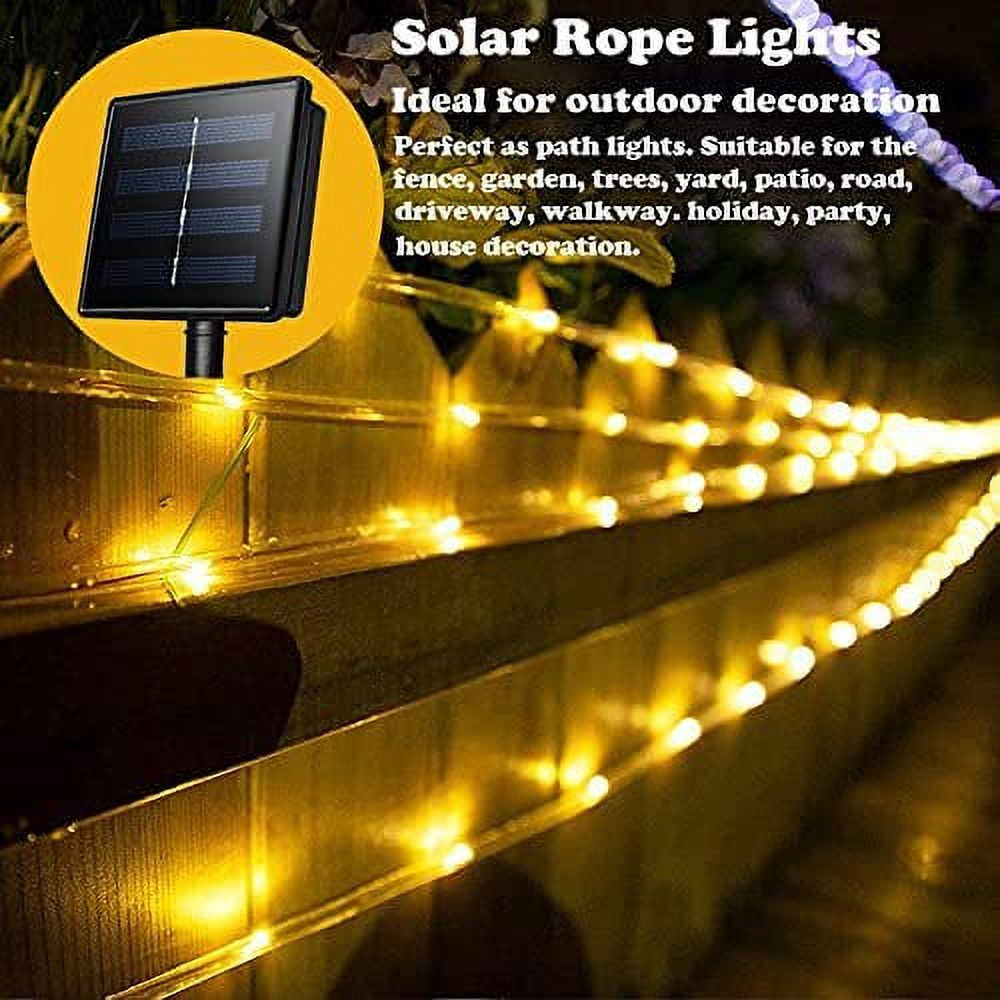 Solar Rope Lights Outdoor Waterproof,Solar Rope Light 72FT 200 LEDs, Outdoor LED Copper Fairy String Tube Lights,Outdoor String Lights for Christmas Holiday Tree Decoration Lighting (Warm White)