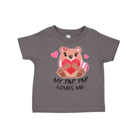 

Inktastic My Pap Pap Loves me- bear and hearts Gift Toddler Boy or Toddler Girl T-Shirt