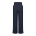 thumbnail image 5 of JINMGG Womens Plus Size Pants Women's Fashion Casual Full-Length Loose Pants Solid High Waist Trousers Long Straight Wide Leg Pants Navy XXXL, 5 of 8