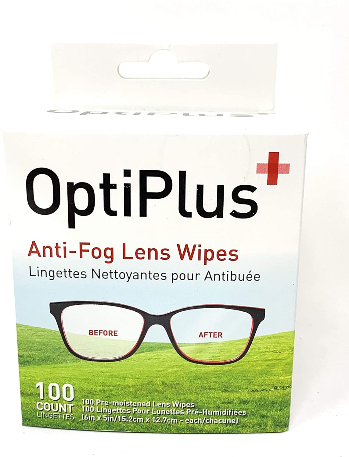 6" x 4" 100ct. OPTIPLUS ULTRA  Alcohol Ultra-Soft Lens Eyewear Wipes Towelettes 