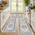 thumbnail image 3 of MeyJey Kitchen Rug Set 3 Piece, Non Slip Kitchen Floor Mats Machine Washable Mats for Home Floor and Living Room, Blue, 3 of 14