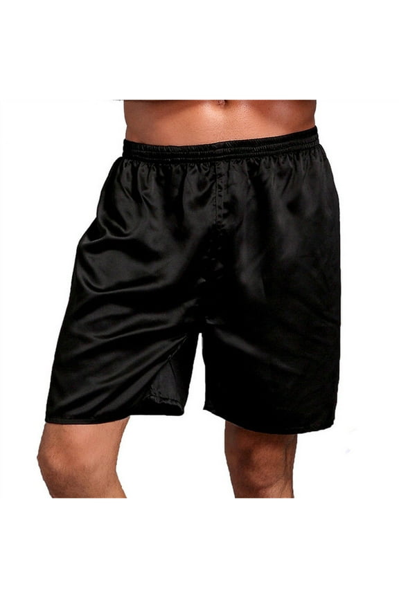 Mens Satin Boxer Shorts Sleepwear Soft Breathable Silk Pajamas Lounge Shorts Summer Casual Beach Shorts