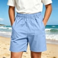 thumbnail image 2 of Busydd Boys Shorts 5-15 Years Casual Solid Color Elastic Waist Cargo Shorts for Boy Comfy Relaxed Summer Shorts with Pockets 5-6 Years, 2 of 10